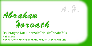 abraham horvath business card